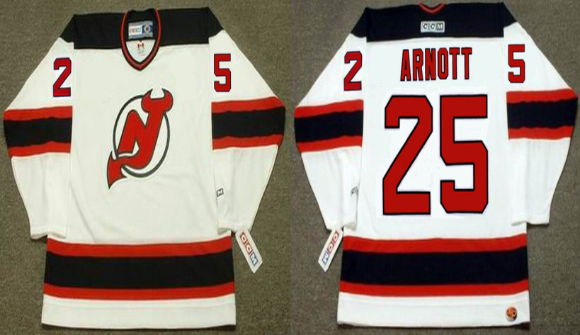 2019 Men New Jersey Devils #25 Arnott white CCM NHL jerseys